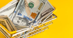 money in a shopping cart