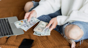 person holding money