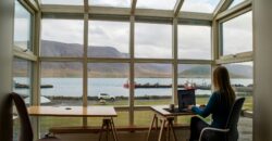 Woman working on a laptop